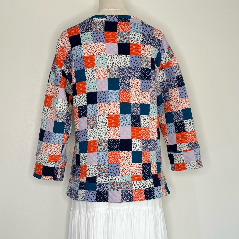 Lands' End Multicolor Patchwork Top - image 4